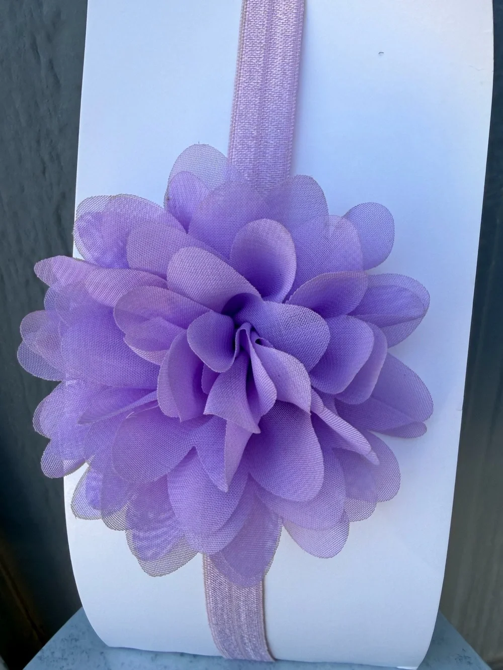 Lavender Floral Elastic Headband for Girls
